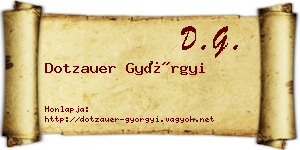 Dotzauer Györgyi névjegykártya